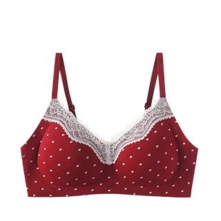 Seamless Wireless Push Up Bra Breathable French Lace Bralette