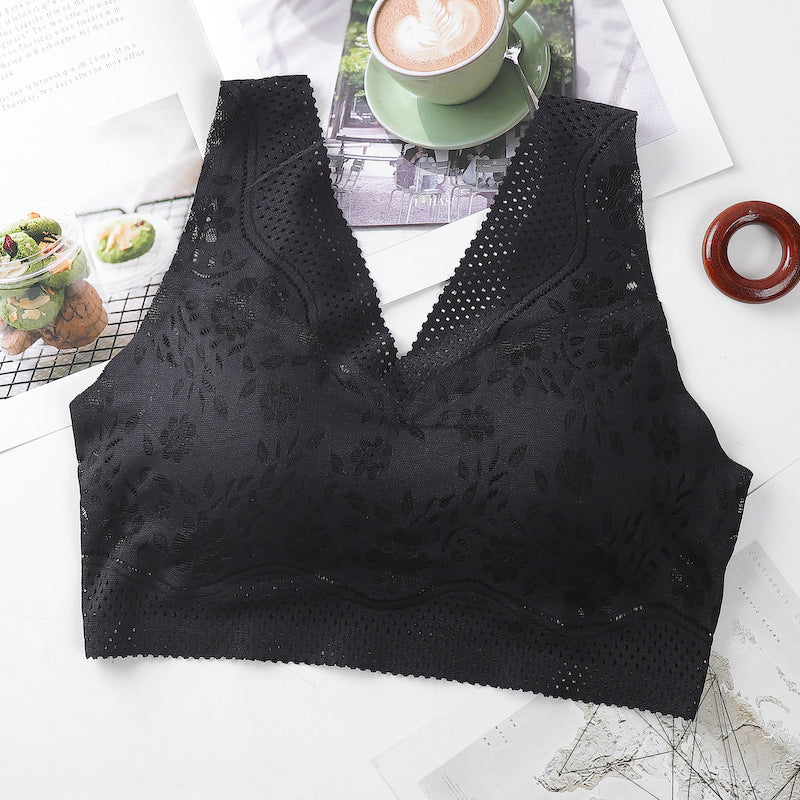 Large Size Seamless Wireless Push Up Bra Tank Top with Integrated Cups - 2