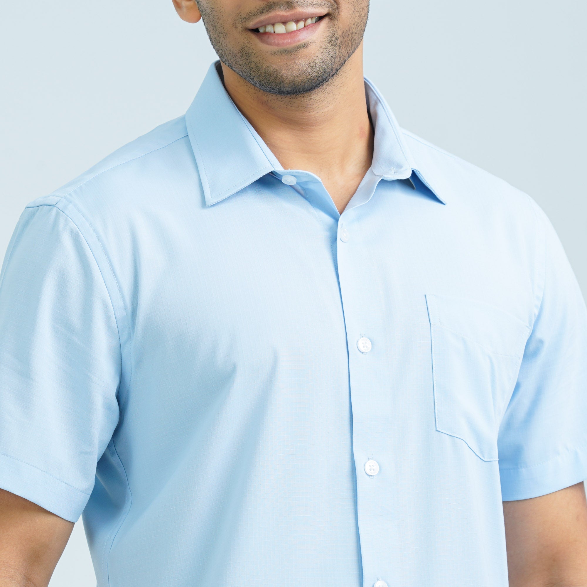 Men’s Sky Blue Casual Shirt - 2