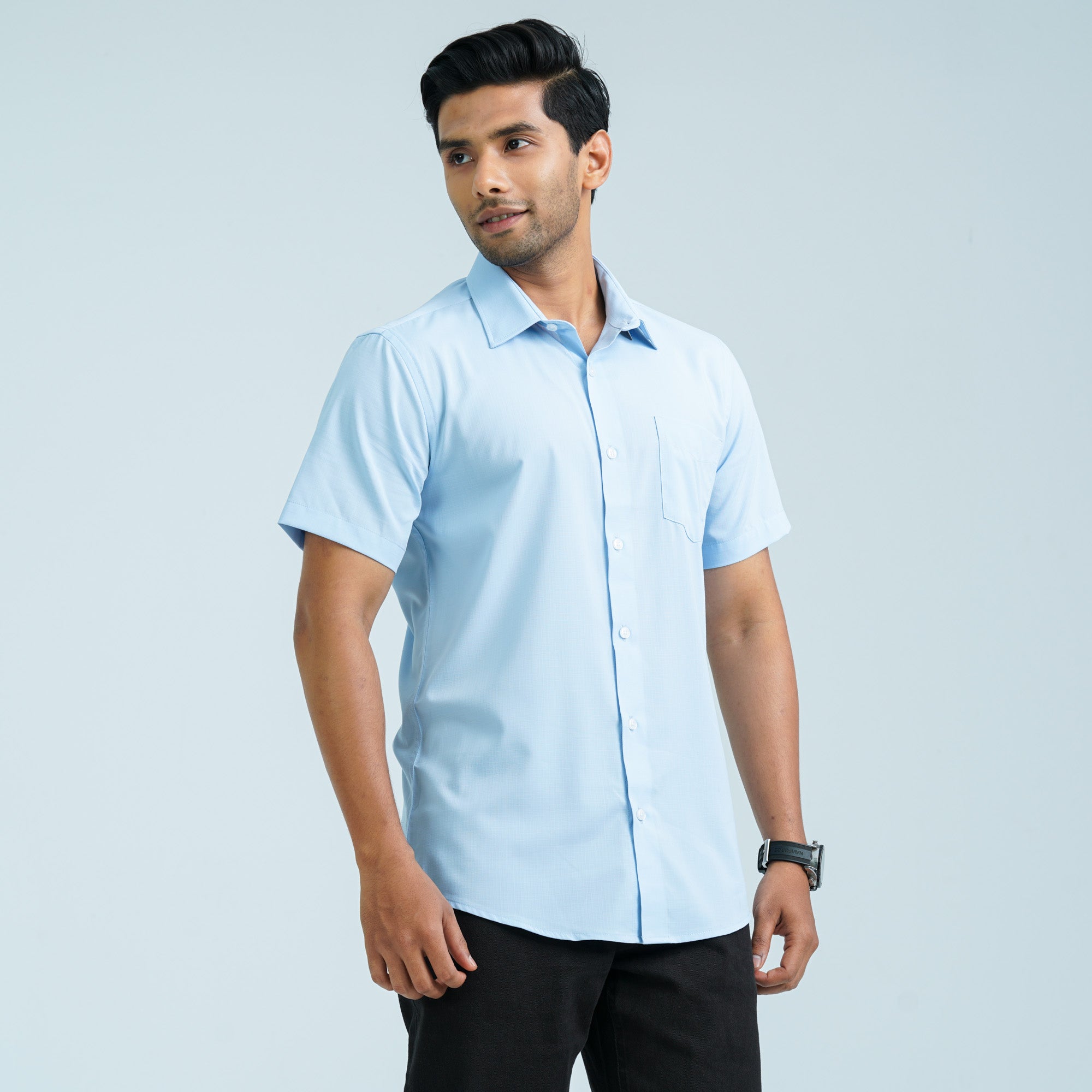Men’s Sky Blue Casual Shirt - 5