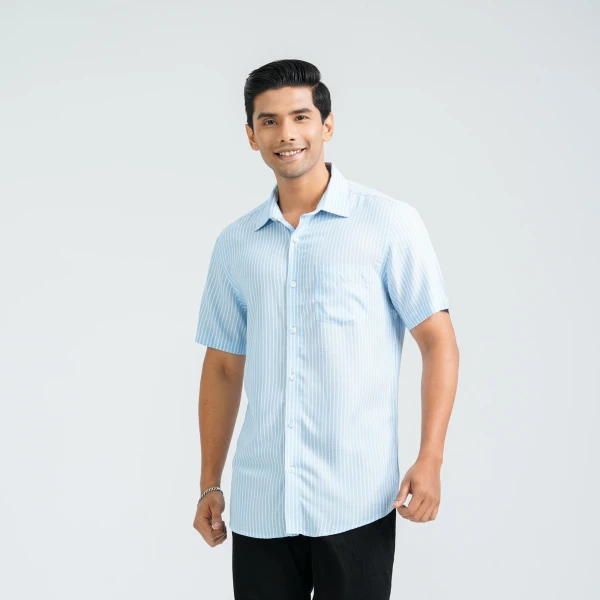 Men’s Blue Stripe Viscose Shirt