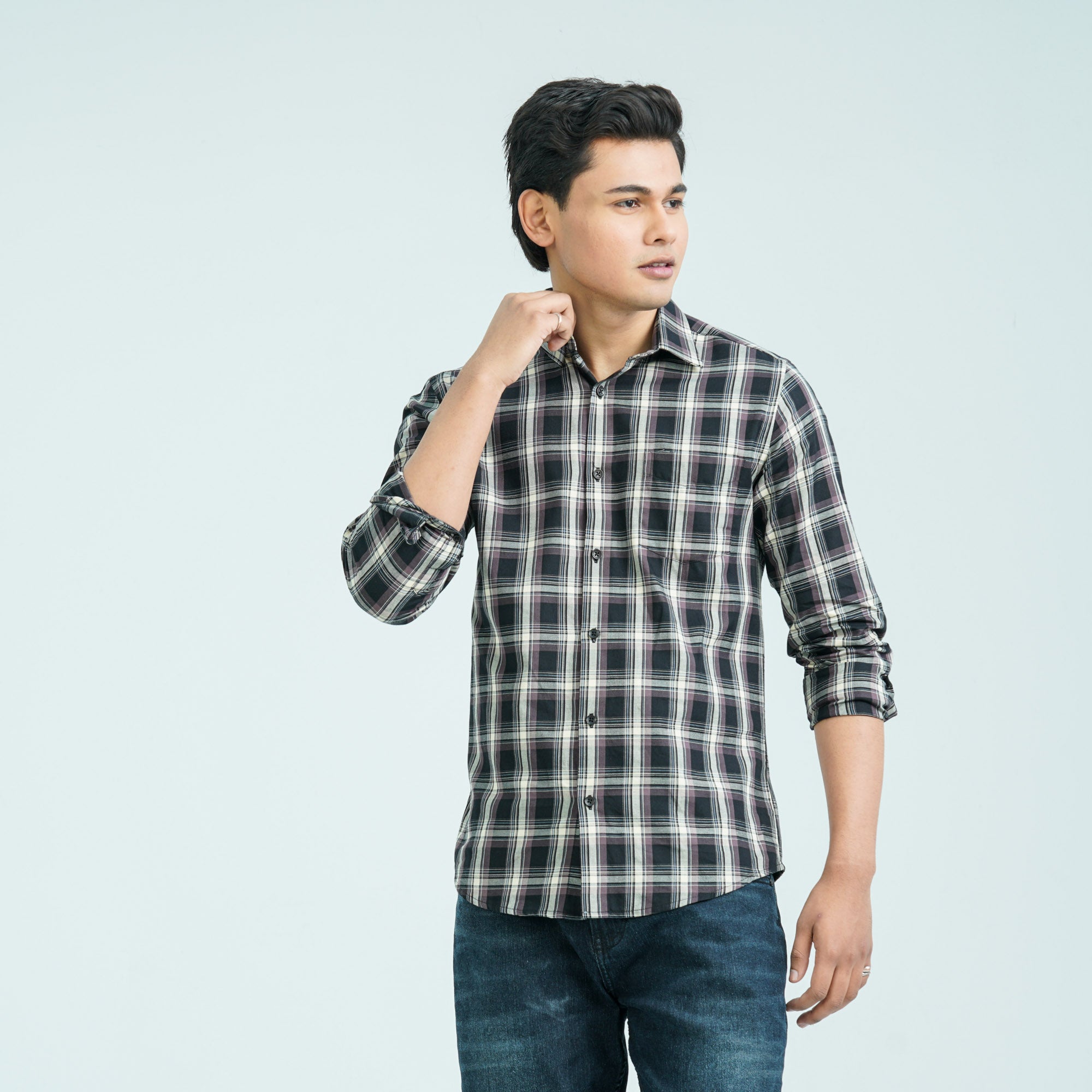 Men’s Black Chocolate Casual Cotton Shirt - 7