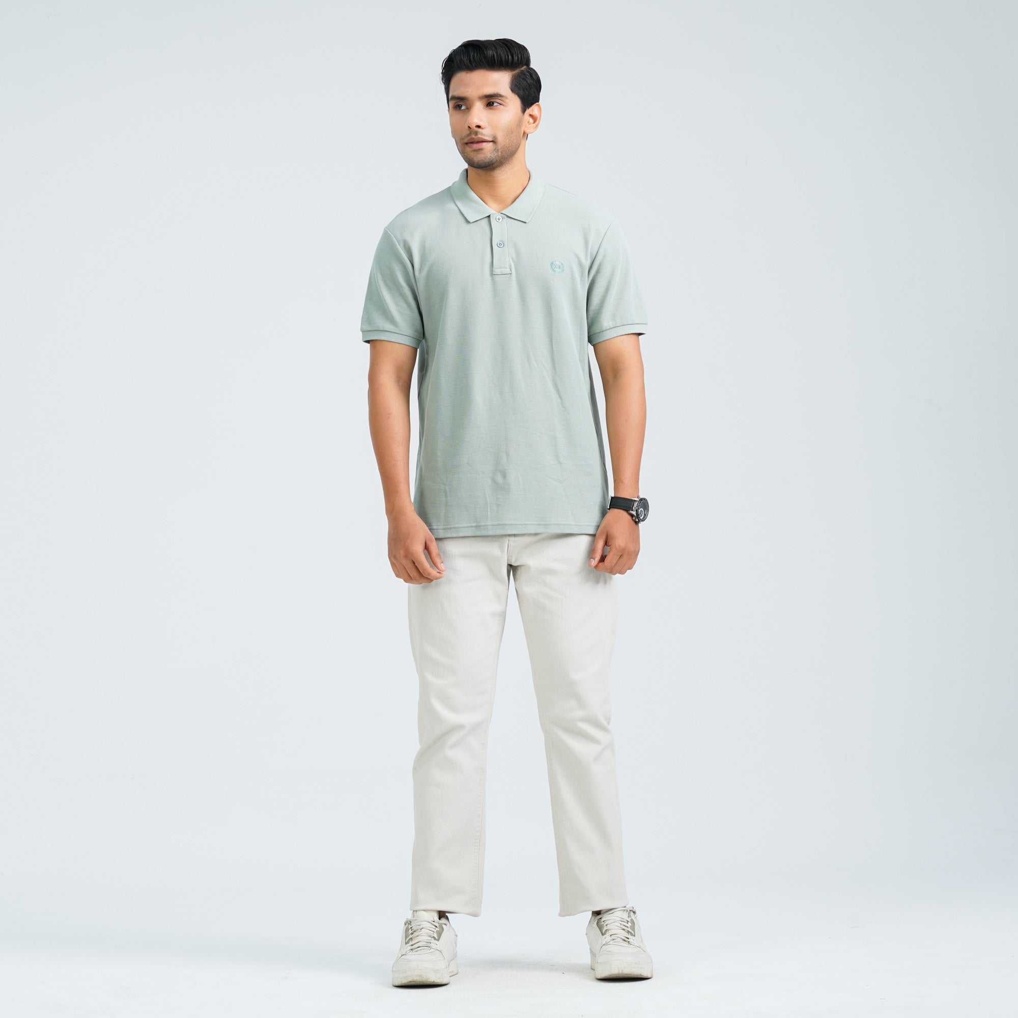 Men’s Green Cotton Polo - 3