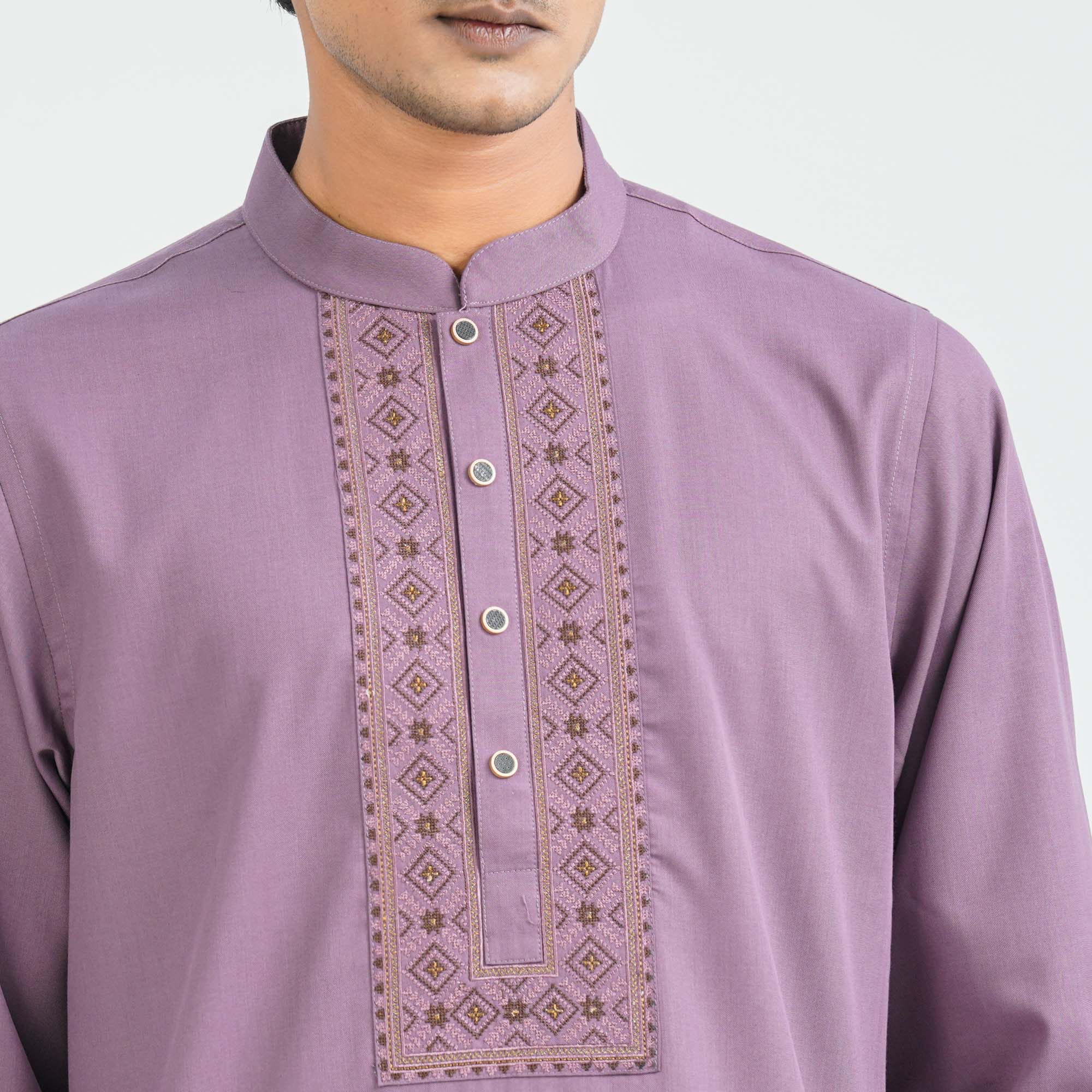 Men's Mauve Panjabi - 2