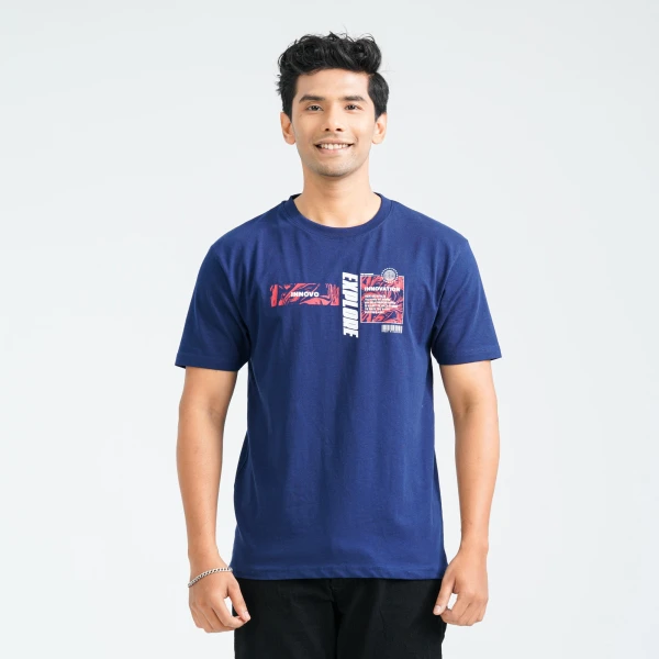 Men's Cotton Blue T-Shirt
