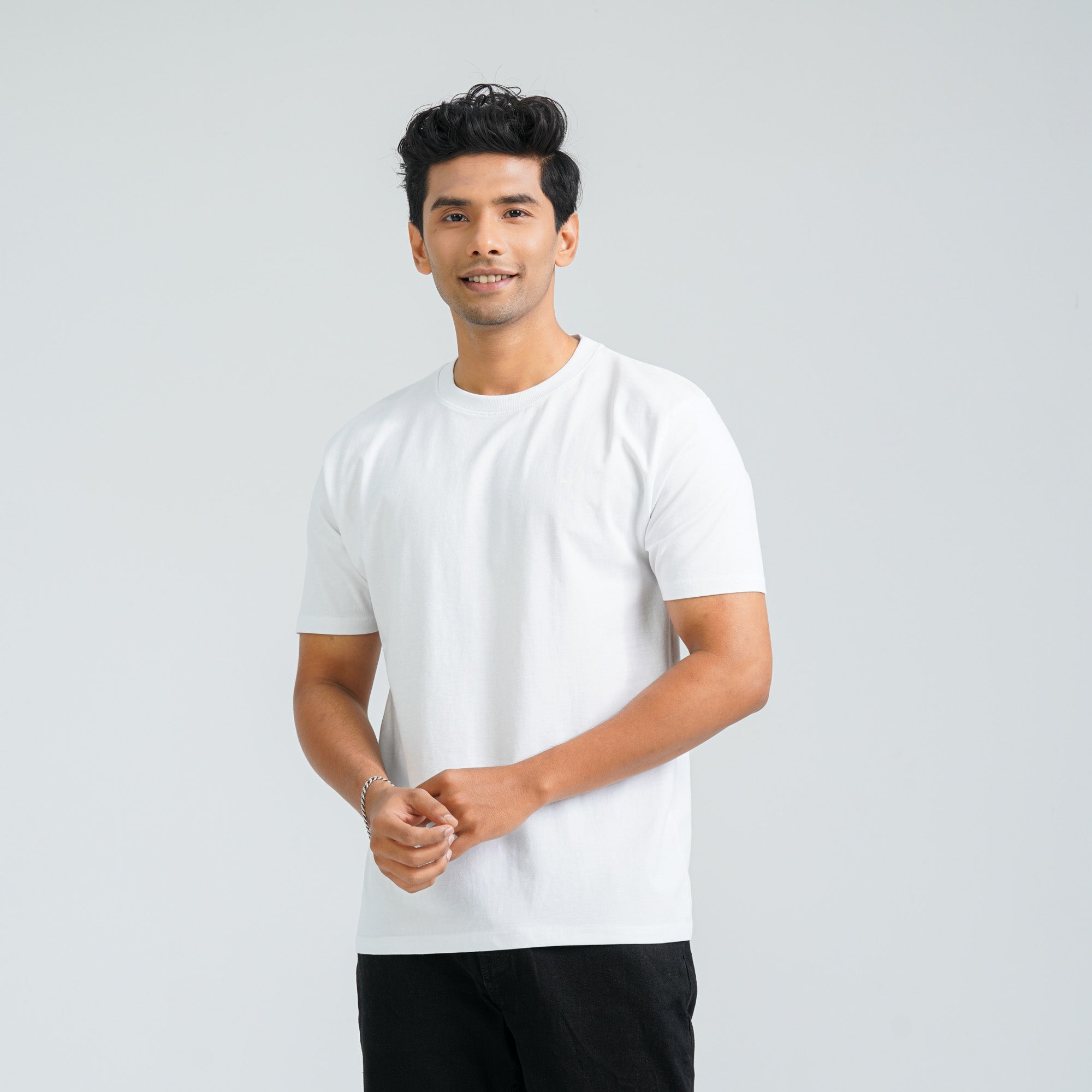 Men's White Cotton T-Shirt - 2