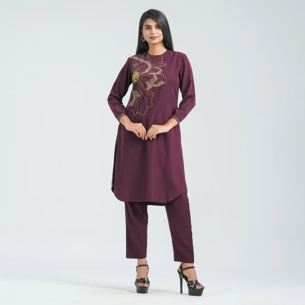 Women’s Floral Blended Silk Two Piece Set