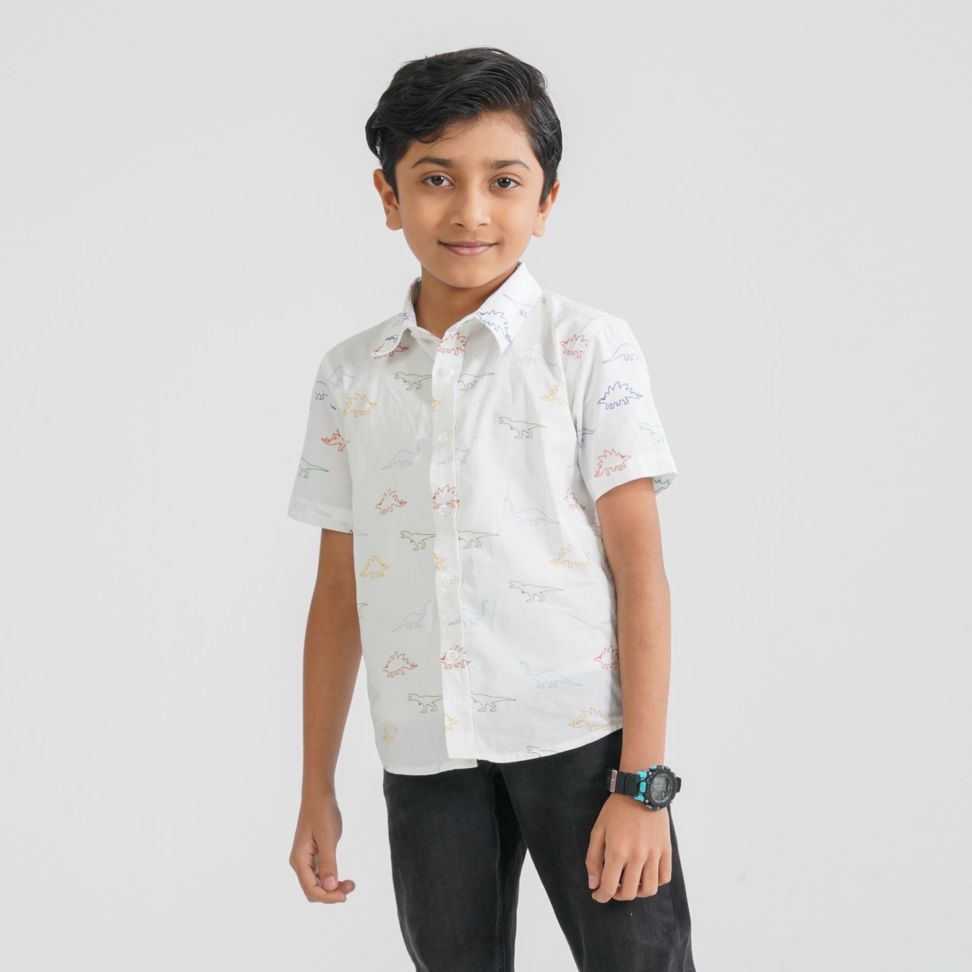 Baby Boy's White Cotton Casual Shirt - 5