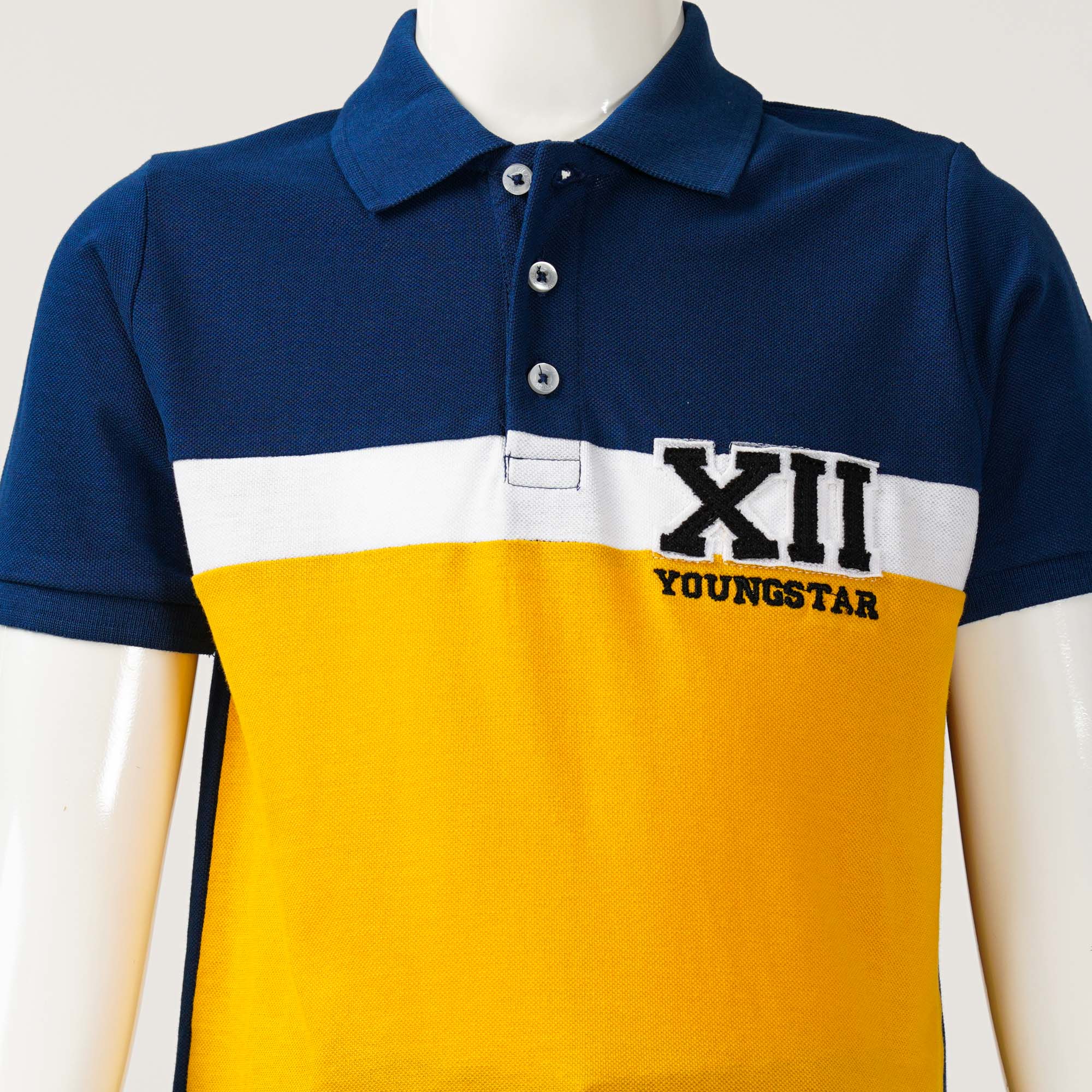 Boys Navy & Mustard Polo - 2