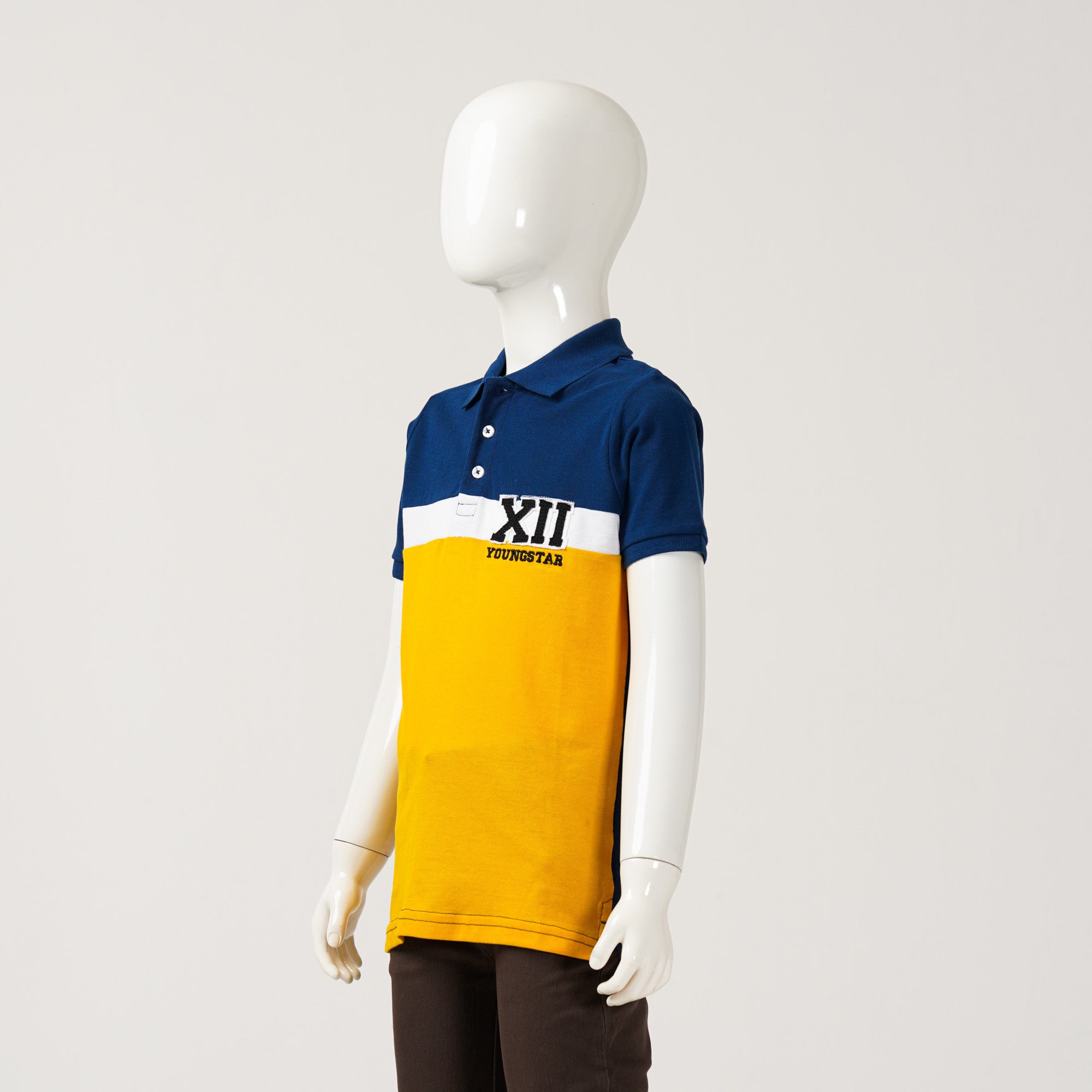 Boys Navy & Mustard Polo - 3