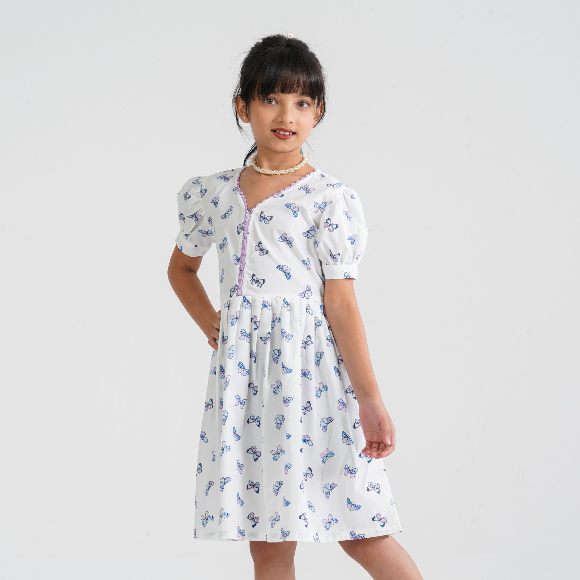 Girl's Cotton Flared Frock - 3