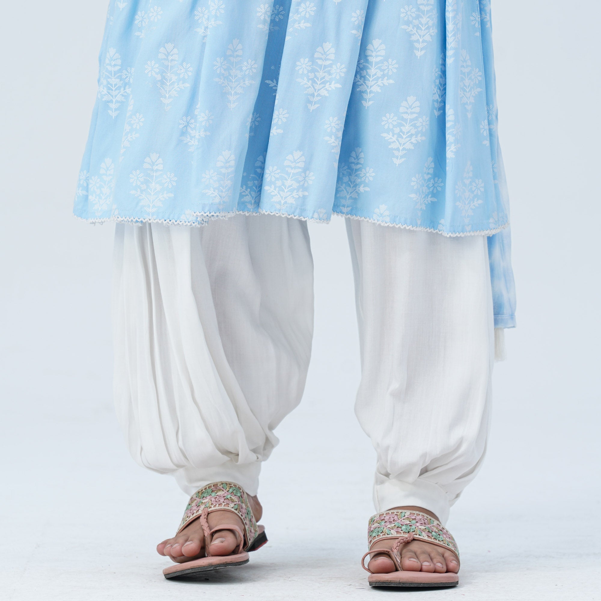 Girl's Floral Viscose Three Piece Set - 5