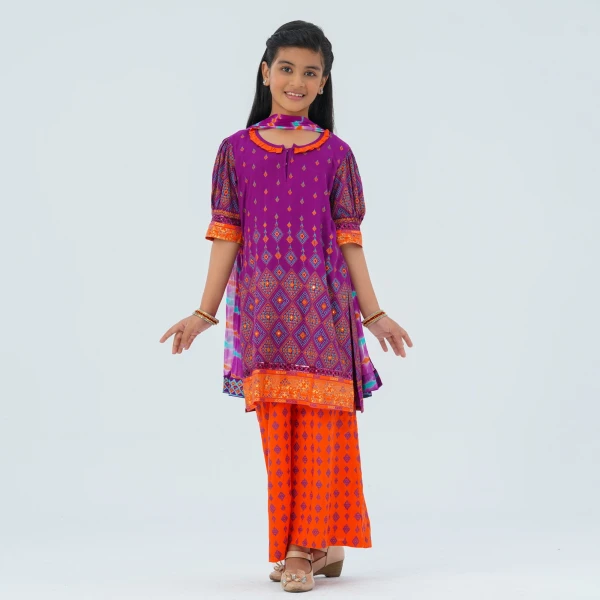 Girl's Violet Three Piece Set