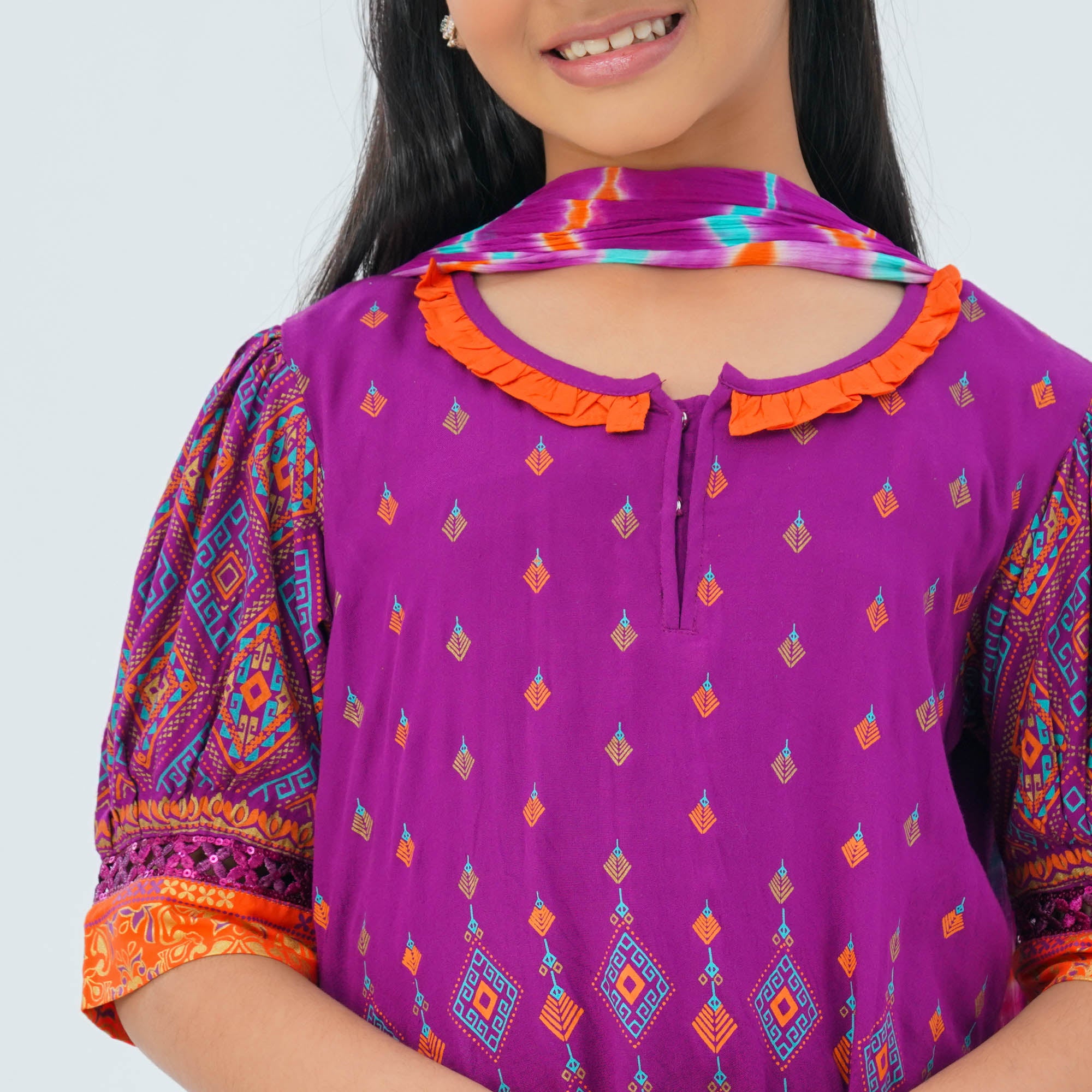 Girl's Violet Three Piece Set - 2