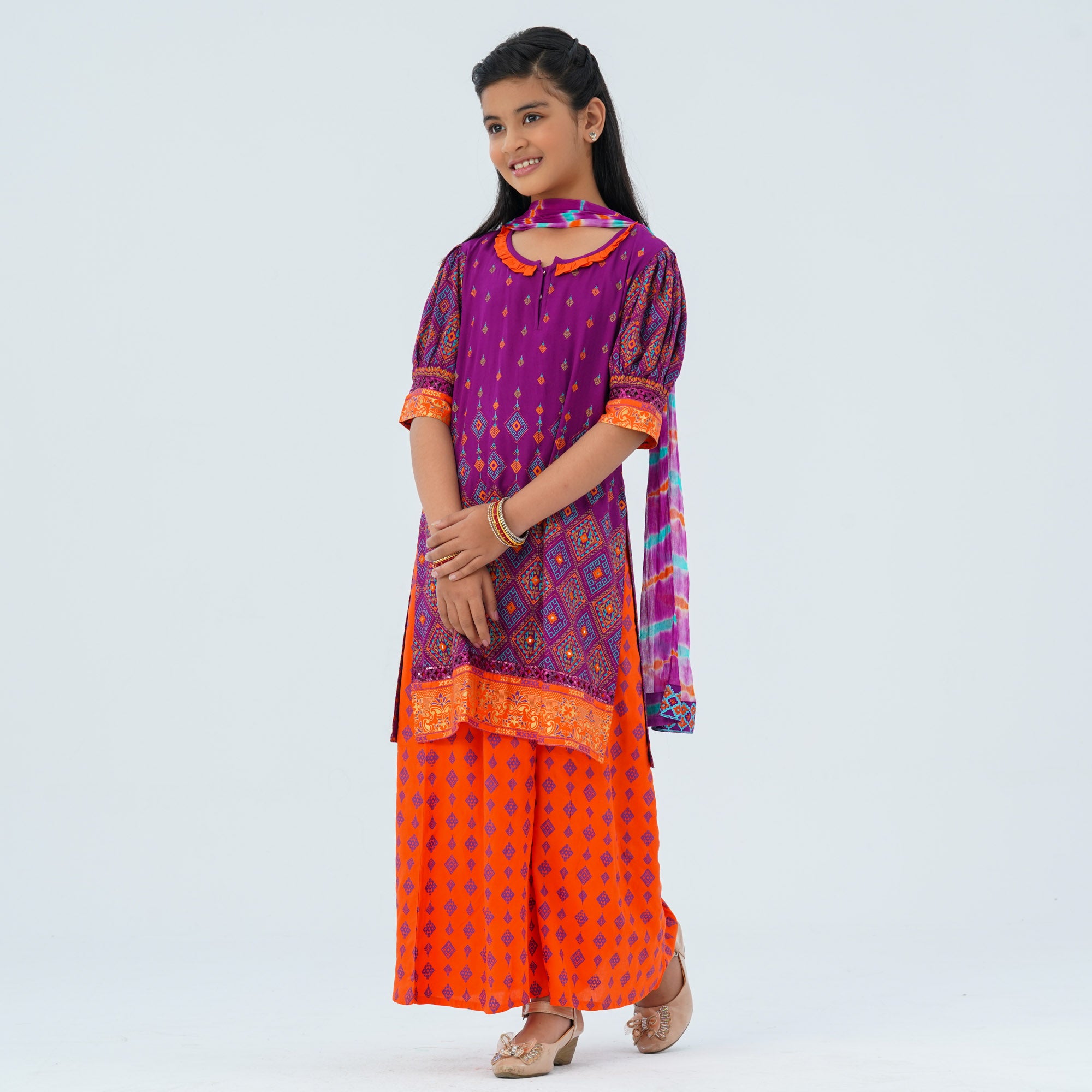 Girl's Violet Three Piece Set - 5