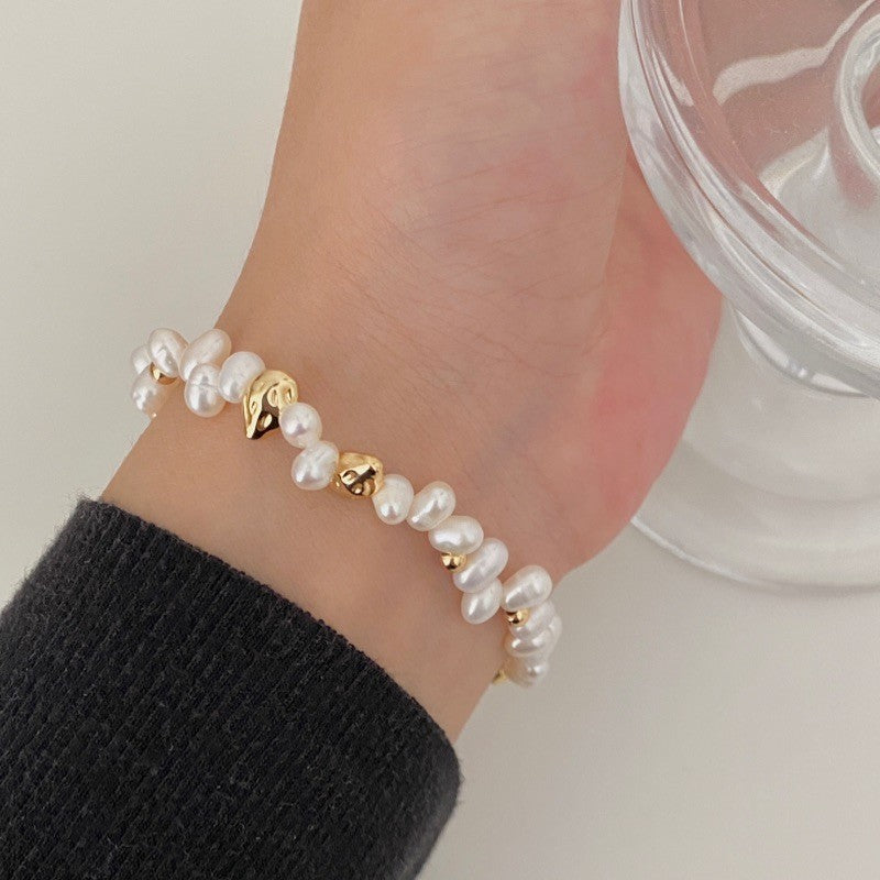 Elegant Imitation Pearl Flower Bracelet For Women Fashion Jewelry Piece - 2
